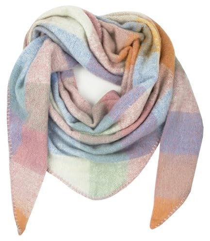 Glamexx24 XXL Schal Damen Schal Halstuch Unisex Schal Poncho Dreieckige Form Trendfarben Winterschal Kariert Schal Viele Variationen