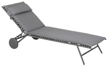 Lafuma MOBILIER - Gepolsterte Sonnenliege/Gartenliege - Miami II - BeComfort® - Grau Silver LFM5173_8901-5 Jahre Garantie