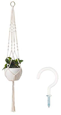 Metall-Pflanzkorb zum Aufhängen an der Wand, Pflanzenständer, Blumentopfstand, Stützregal, Pflanzenhalter, Hänge von Innenhänge im Freien im Freien, ein Pflanzerkorbseil, Baumwollseil dekorative Blume