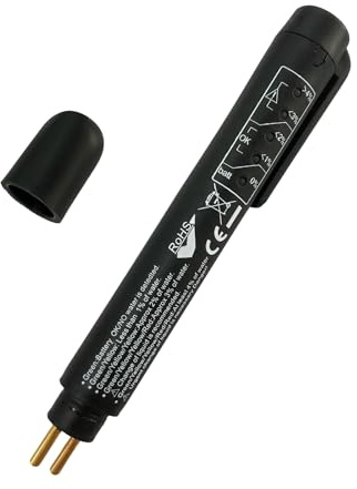 Ohleats Bremsflüssigkeitsprüfer Tester Stift mit 5 LED-Anzeigen, DOT 3 DOT 4 DOT 5.1 Bremsflüssigkeitstester Stift, Auto-Bremsdiagnose-Testwerkzeug Analysator, universelles Autozubehör