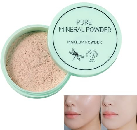 LYNTYAOU Loose Setting Powder, Soft Focus Matte Finish Long Lasting Face Powder for All Skin Type, Smooth Oil Control Makeup Powder with Puff, Lightweight Fixing Powder, Natural Color