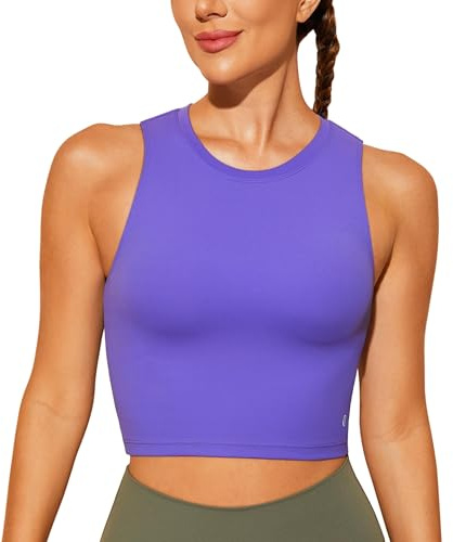 BAYDI Nudi Reggiseno sportivo da donna senza buegel Bustier rimovibile Crop Top Top Top Alta Chiusura Yoga Fitness Soft Bra, Lilla reale, M