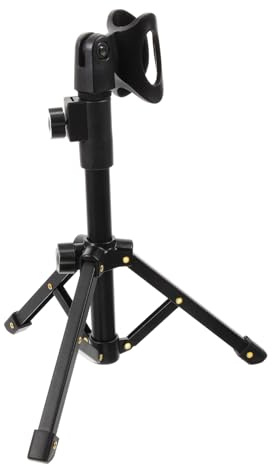 Hoement Verstellbarer Mikrofonständer aus Metall Klappbar mit Mikrofonklemme Dreibein Design für Aufnahmen und Live Streaming