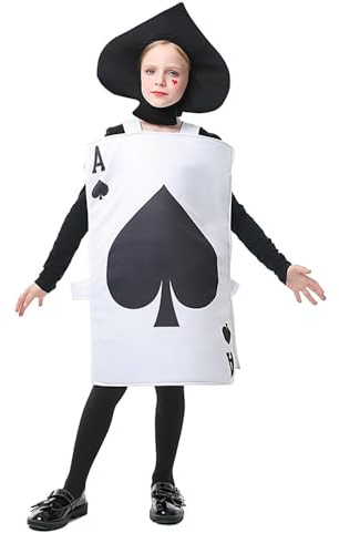Gooyeh Spielkarten Kostüm Herren Pik Ass und Herz-Ass Spielkarten Cosplay Kostüm Halloween Spielkarten Outfit Game Cosplay Playing Card Costume