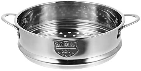 NIXUUANGCHISA Gemüsedampferkorb, Fischdampfer Gemüsedampferkorb aus Edelstahl, Dampfkorb, chinesischer Dampfkorb, Knödeldampfer for Knödel, Brötchen, Gemüse, Hühnchen, Fischtopf(18cm)
