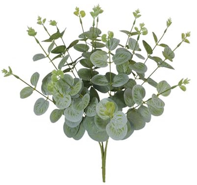 Künstliche grüne Pflanze, künstliche Eukalyptusblätter, Zweige für Hochzeit, Party, Kunstblumenarrangement, Blumenstrauß, Heim- und Gartendekoration