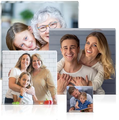 Personalised Photo Gifts Acrylic Block Plaque Personalised Photo Christmas Gifts for Man Women Him Family Gifts Acrylic Photo Block Frame with Any Picture
