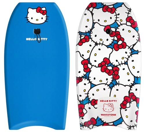 Wavestorm Hello Kitty Bodyboard, 91,4 cm, grafisches Oberdeck mit hoher Dichte, Glatte Unterseite, Schaumstoffkonstruktion mit Zubehör, inklusive Basic-Leine