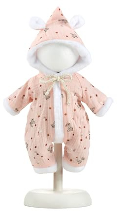 Llorens 1025921 Puppenkleidung für 30 bis 32 cm Puppen, rosa Pyjama Set mit niedlichen Rehen, Puppenschlafanzug mit Kapuze, Puppenzubehör