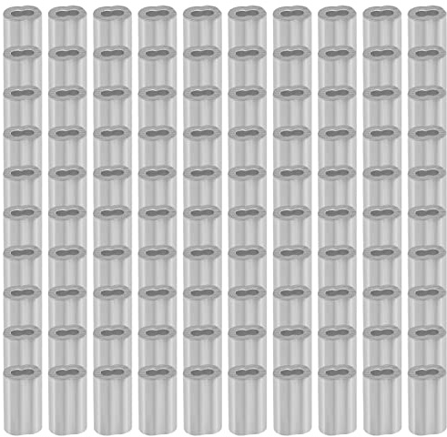 Holibanna 100stücke Aluminium Crimping Sleeve Hochwertige Crimp-hülsen Für Drahtseil Doppelloch Aluminium-klemmen Für Sichere Verbindungen Und Transport Von Kabeln Einfach Zu Verwenden