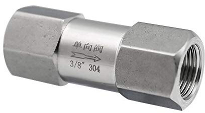 TADZKKIWM Rückschlagventile 1/8 1/4 3/8 1/2 3/4 1 Zoll BSPP Innenrohr SS304 SS316 Einweg-Kraftstoff-Rückschlagventil Öl Gas Wassertank pneumatisch(Ss304,1/4inch)