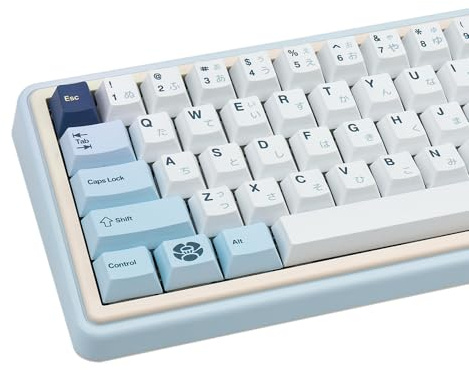 JOLINTAL 130 touches de clavier japonais blanc, Dye Sub PBT Cherry Profile Custom Keycaps pour claviers de jeu mécaniques (disposition américaine QWERTY)