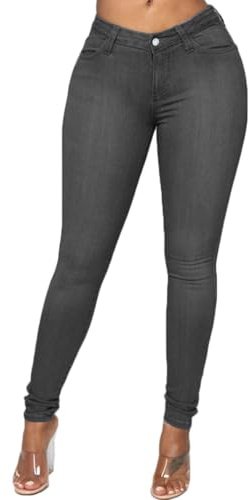 DURINM Jeans Elasticizzati da Donna Pantaloni Skinny Fit Pantaloni Elasticizzati Push up Jeggings Jeans Vita Media Ultra Elasticizzato Skinny Fit