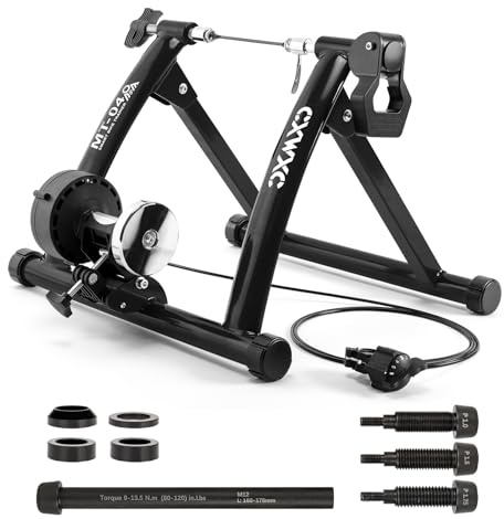 CXWXC Fahrrad Rollentrainer, Klappbar Stahl Bike Trainer mit Schnellspanner Vorderradunterlage Radtrainer für 26-29 Zoll Fahrradtraining Fahrradfahren Zuhause Indoor