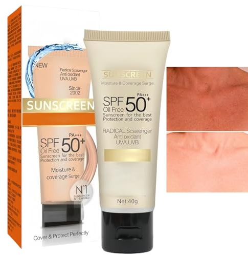 Tinted Sunscreen,Tinted Sunscreen SPF 50 - Lightweight Tinted Face Sunscreen,Broad Spectrum Sun Protection with Sheer Coverage & Water Resistant,Non Greasy Sun/screen for Woman