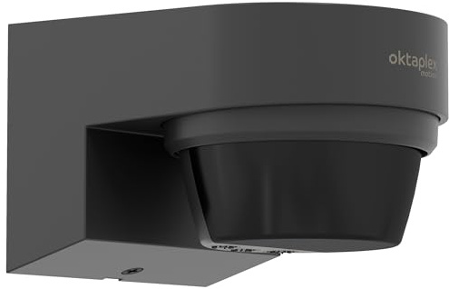 Oktaplex Eva Détecteur de Mouvement pour l'extérieur 12 m / 240° Capteur de Mouvement Infrarouge Apparent IP65 Capteur de Mouvement Anthracite