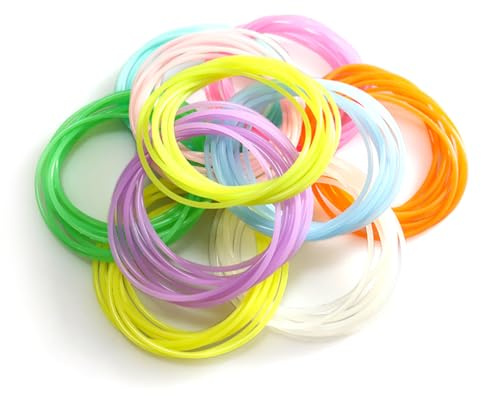 KEQAR 40 Braccialetti in Silicone Stile Anni '80, Luminosi, Ideali per Halloween, Natale, Feste in Discoteca, per Adulti e Bambini (10 Colori, Colore Casuale)
