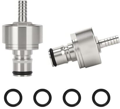 Roastove Stainless Steel Carbonation Cap Forced Carbonation PET Bottle Filling 5/16 Barb CO2 Coupling to Carbonate Soda Beer Stainless Steel PET Bottle Carbonation Cap + 4PCS extra O-ring