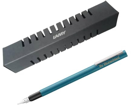 Lamy Füllhalter cp1 Aquamarine Modell 056, Feder M, inkl. Laser-Gravur, Farbe Aquamarine (Blau)