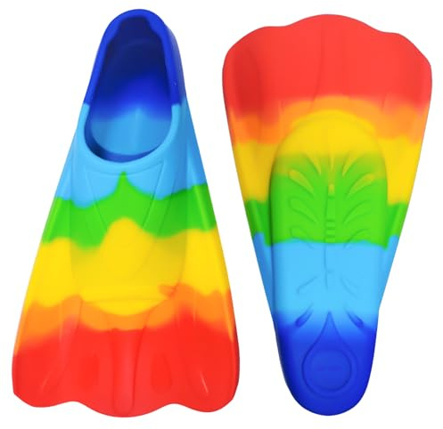 Schwimmflossen, Training Flossen Schwimmflossen, Kurze Flossen Kinder, 100% Silikon Kurzflossen, für Kinder Erwachsene Schwimmtraining, Freiwassertraining, Schnorcheln