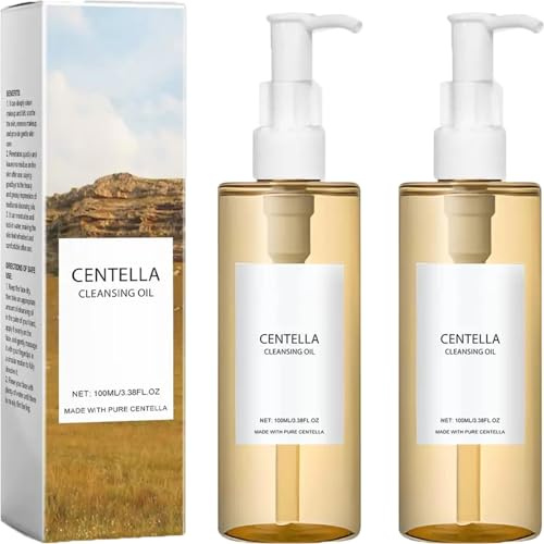 Centella rengöringsolja, sminkborttagningsolja för ansiktet med Centella Asiatica, djuprengörande smink och smuts, enkel emulgering och behaglig finish, 100 ml. (2)