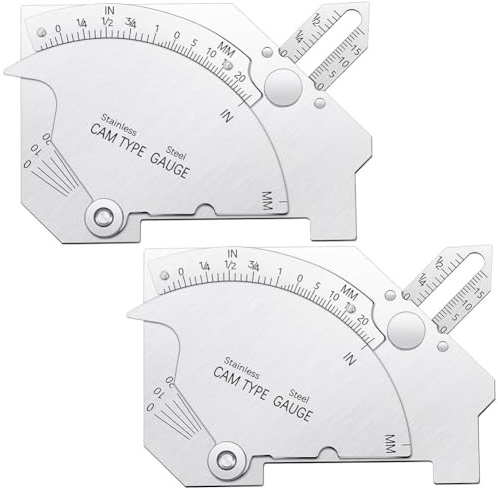 Wesafrae Medidor de Soldadura de Calibre de Leva de Puente de 2 Piezas para Inspección de Juntas de Superficies Soldadas Herramienta de Calibre de Espesor de Acero Inoxidable