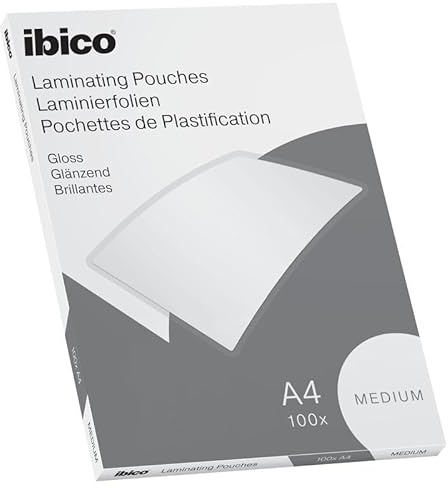 Ibico 5101210 Laminierfolien für Präsentationen, A4, medium, 100 Stück, transparent