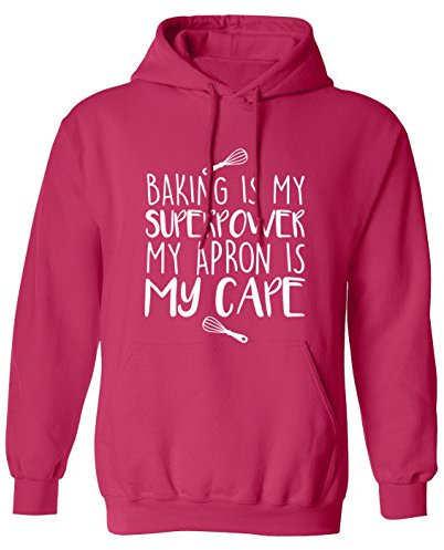 Flox Creative Baking is My Superpower My Apron is My Cape Hoodie | XS up to 2XL Pink