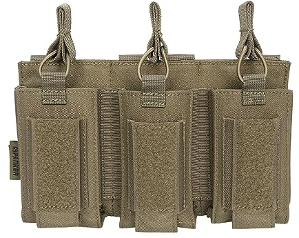 EXCELLENT ELITE SPANKER Oben offen Einzel/Doppel/Dreifach Magazine Pouch für AK AR M16 M4 Magazintasche und Pistol Mag Pouches(Dreifach+Olivgrün)
