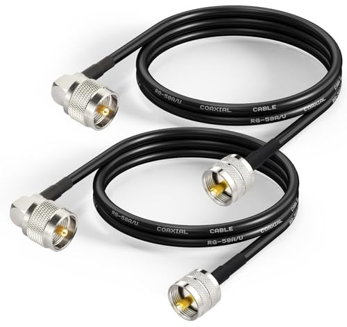 Superbat PL-259 kabel UHF (PL259) Stecker auf Stecker, verlustarmes digitales RG58 Koaxialkabel (90cm*2, RG58) für Amateurfunk und CB Funk, Antennenanalysator, Dummy Load, SWR Meter, 2 Stück