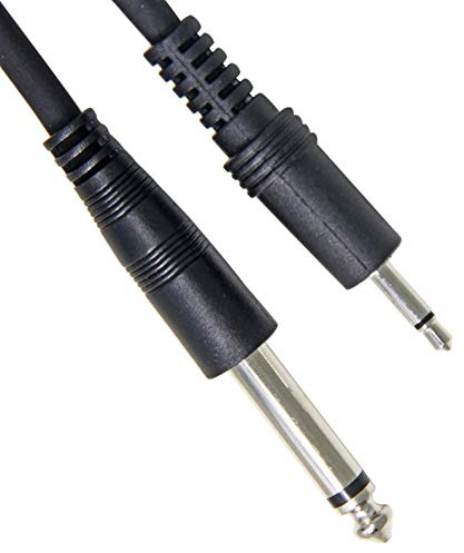 3,5mm auf 6,35mm Mono Aux Audio Kabel, 1M 6.35 Stecker zu 3.5 TS Stecker Mono Auxiliary Klinke Instrumentenkabel für Bassverstärker, Gitarre, Klavier, Kopfhörer, Lautsprecher und HiFi Anlage