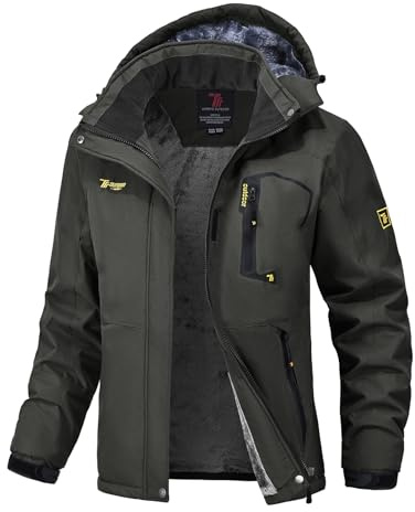 donhobo Femme Veste de Ski Imperméable de Montagne Manteau d'hiver Extérieur en Polaire Coupe-Vent avec Capuche - Gris - L