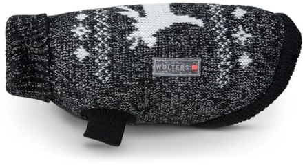 Wolters Strickpullover Elch mit Glitzer, Größe:50 cm, Farbe:schwarz/Silber