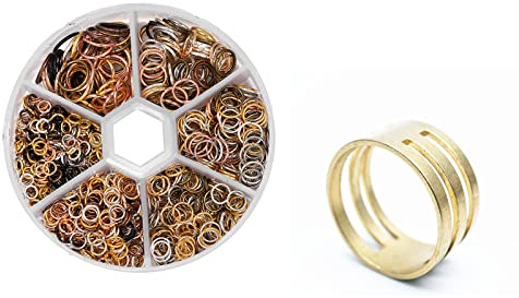 Jump Ringe kit, Metall Kettenringe, Schmuckherstellung Set mit Spaltringe, Gelten für Halsketten Armband DIY Schmuckherstellung(Farbmischung,4mm,5mm,6mm,7mm,8mm,10mm)