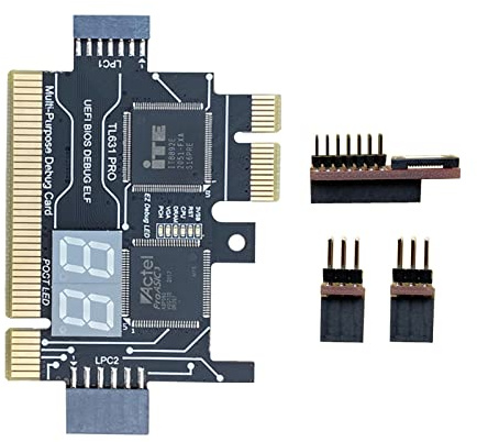 TL611 Pro Diagnosekarte, PCI Mini PCI-E LPC Motherboard Tester Debug Cards, für Laptop Desktop, für Motherboard, PCU, Speicher, Grafikkarte und Festplatte