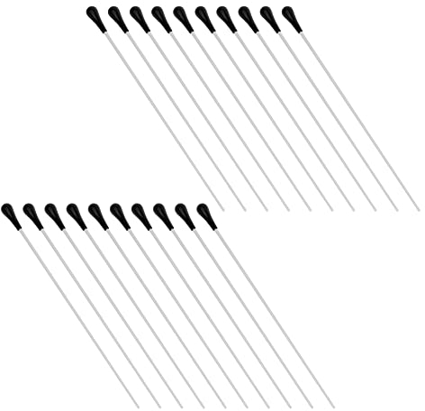Yibuy Musik-Orchester-Dirigent mit schwarzem Griff, 385 mm, Weiß, 20 Stück