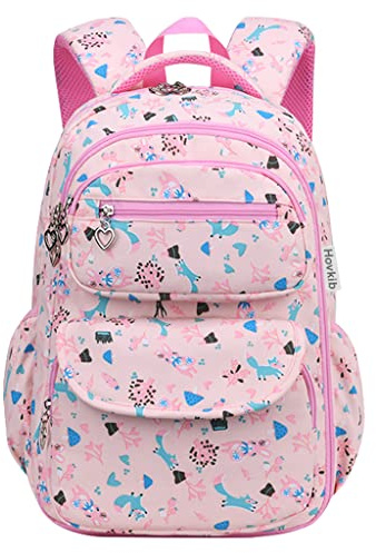 School Backpack for Girls, Kids Primary School Bags Students Rucksacks Lightweight Bookbag Print Teenagers Daypack Casual Travel Laptop Satchel for Age 5-12 Years