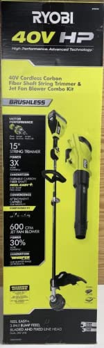 RYOBI 40V HP BRUSHLESS 600 CFM 155 MPH Cordless Leaf Blower and Carbon Fiber String TRIMME