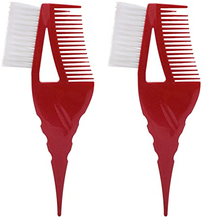 Färbepinsel-Set, Haarfärbepinsel 2 Stück Tragbarer Doppelseitiger Haarfärbepinsel mit Harten Borsten Haarfärbepinsel mit DIY-Kamm für Den Salon