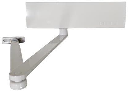 GEZE TS 2000 V BC Weiß Gestängetürschließer für einflügelige Türen bis 1250 mm Flügelbreite mit Gestänge und Montageplatte/Set 3 in 1