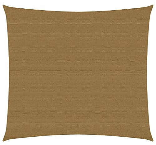 vidaXL Toldo de Vela Parasol Lona Protector Solar Sombra Patio Jardín Terraza Balcón Parque Infantil Exterior Gris Taupe HDPE 160 g/m² 3x3 m