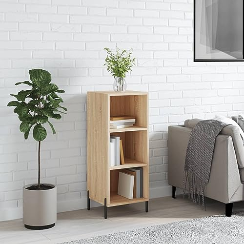 BaraSh Sideboard Sonoma-Eiche 34,5x32,5x90 cm Holzwerkstoff Buffetschrank Vitrinenschrank Industrial