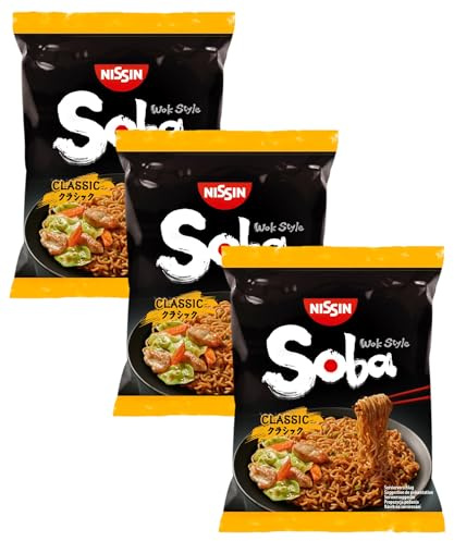 Nissin Soba Bag – Classic, 27er Pack, Wok Style Instant-Nudeln japanischer Art mit Yakisoba-Sauce, schnelle Zubereitung, asiatisches Essen, 9 x 109g