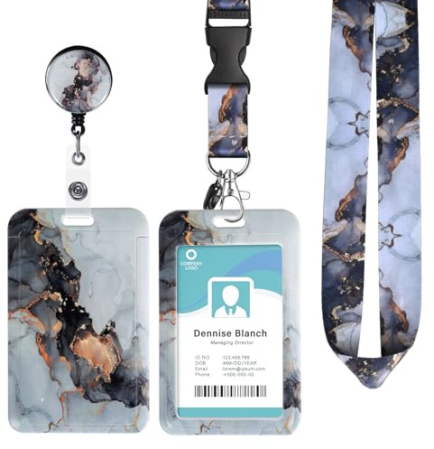Porte Badge tour de cou Porte Carte avec Cordon Enrouleur Infirmière Bus | Porte Badge tour de cou Clef Enrouleur Collier Carte Bus Protege Badge Étudiant Swivel Clasp avec Lanières Retractable