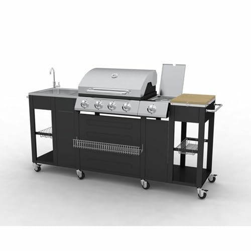 CIADAZ Barbecue da Cucina per Esterni Montana 4 Fornelli,Casa e Giardino,Cucina e Pranzo,Elettrodomestici,Barbecues(SPU:40426)