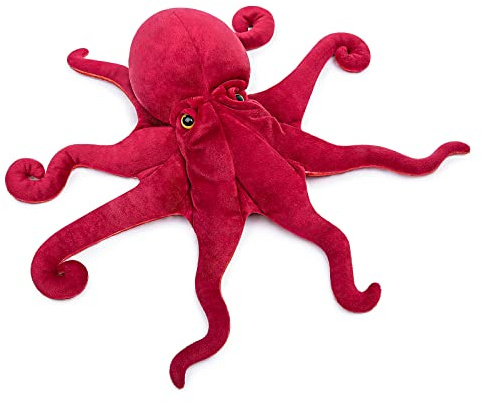 lilizzhoumax Roter Oktopus Plüschtier 45 cm, realistisch gestaltetes weiches Oktopus-Kuscheltier zum Spielen, Sammeln und Verschenken