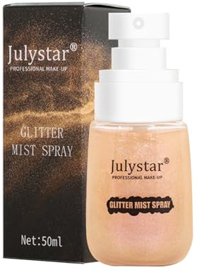 Joyeee Glitter Spray Brillantini per Corpo, Capelli e Tessuti - Impermeabile ad Asciugatura Rapida - Make up per Feste, Balli, Festival Rave, Club (50ml)