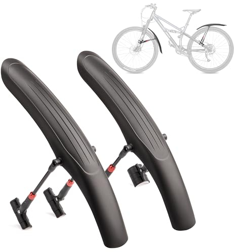 Kadacha Set di parafango per bicicletta, universale, rapido smontaggio per bicicletta, in plastica ad alte prestazioni, per protezione da spruzzi d'acqua (MTB) da 24 – 29 pollici
