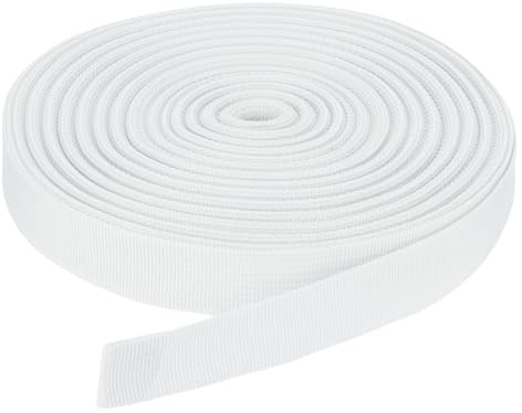 DMiotech 25 Yardas 22M X 25mm Ancho Correa de Tejido de Nylon Correa de Poliéster Plana para Manualidades Mochilas Costura Correas Y Reparación de Equipos para Exteriores Blanco