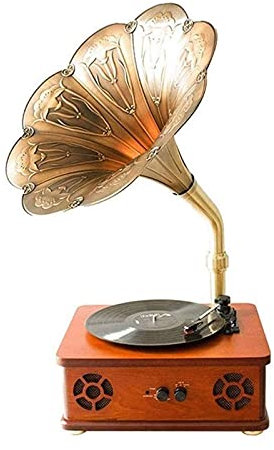 Plattenspieler, Grammophon, Retro-Grammophon, Phonograph, Spieluhr, Klassische, kreative Heimdekoration
